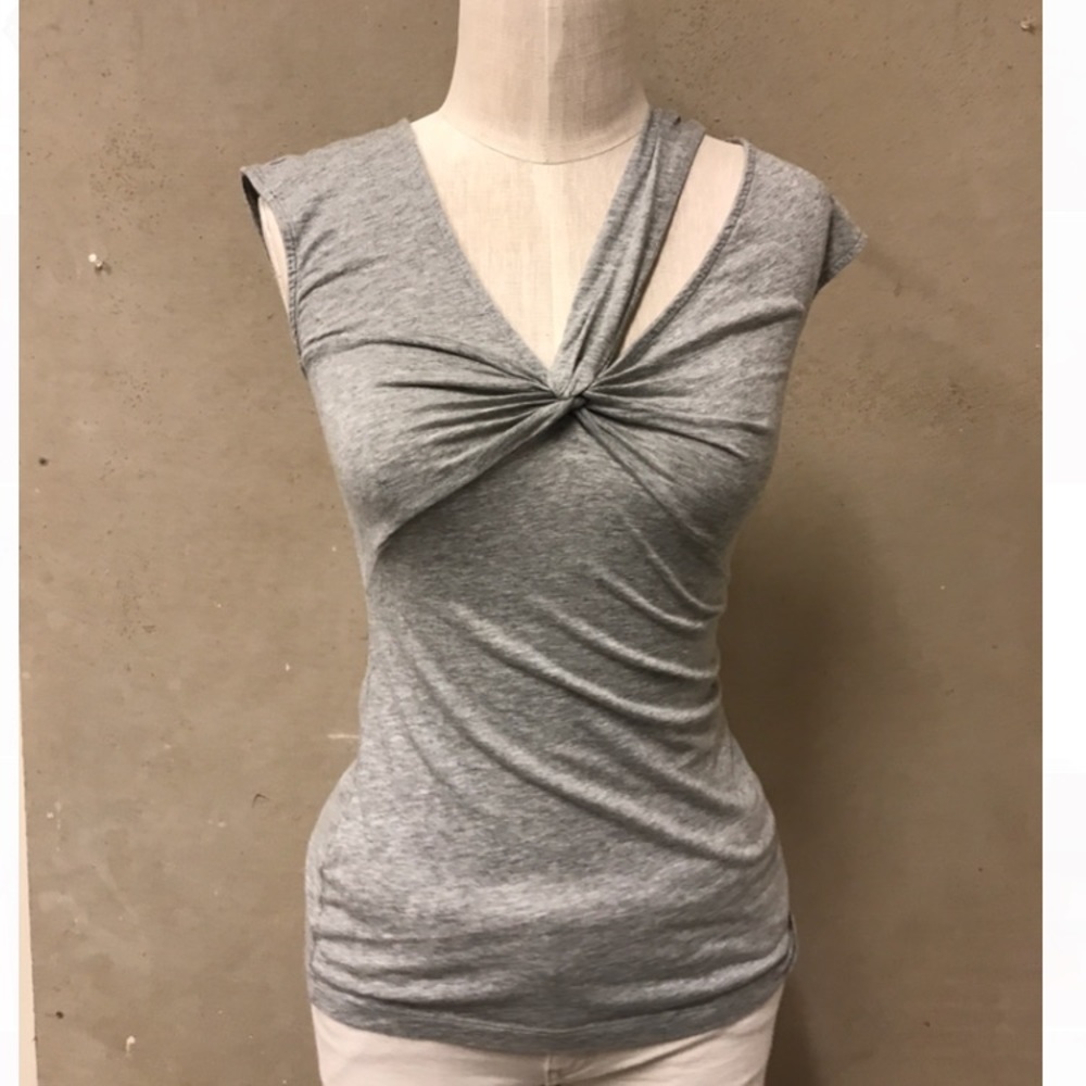 Anthropologie Deletta cap sleeve twist front tee